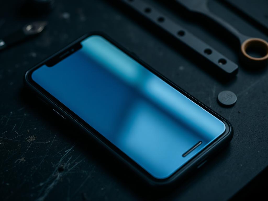 After: Cracked phone screen